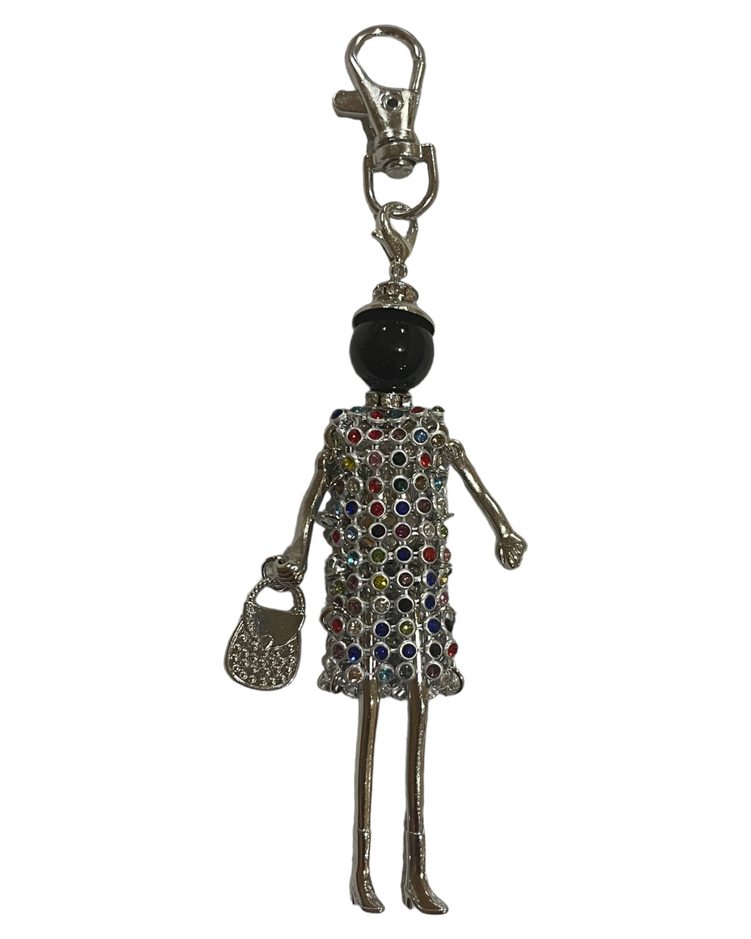 White Crystal Runway Model Key Chain ni