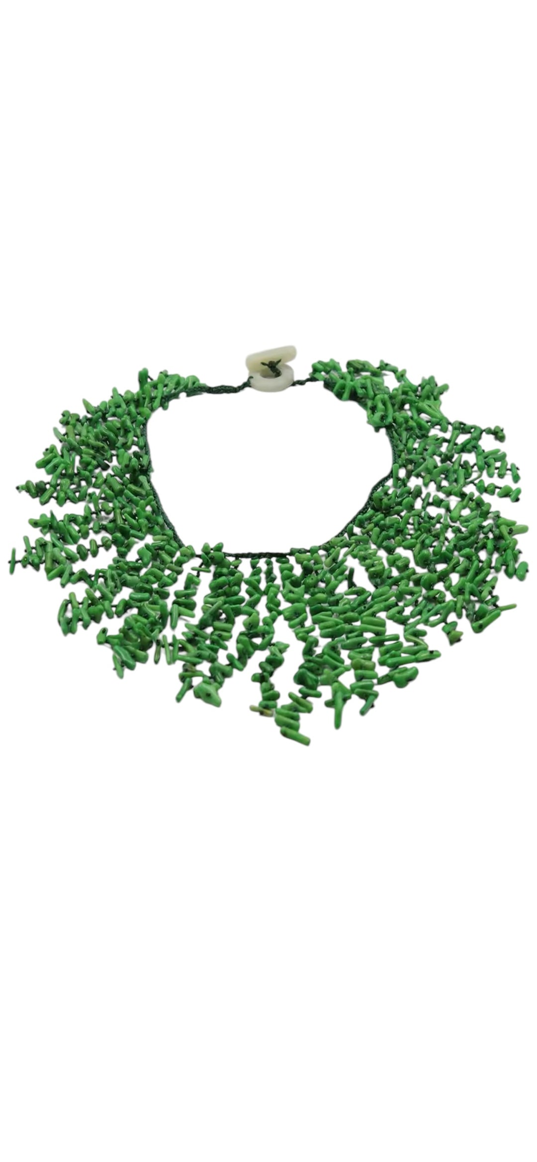 Green Faux Coral Beaded Necklace