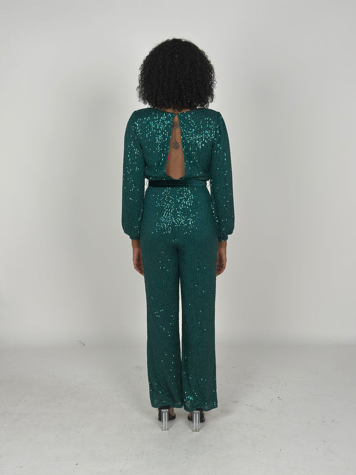 Emerald Green Sequin Jumpsuit