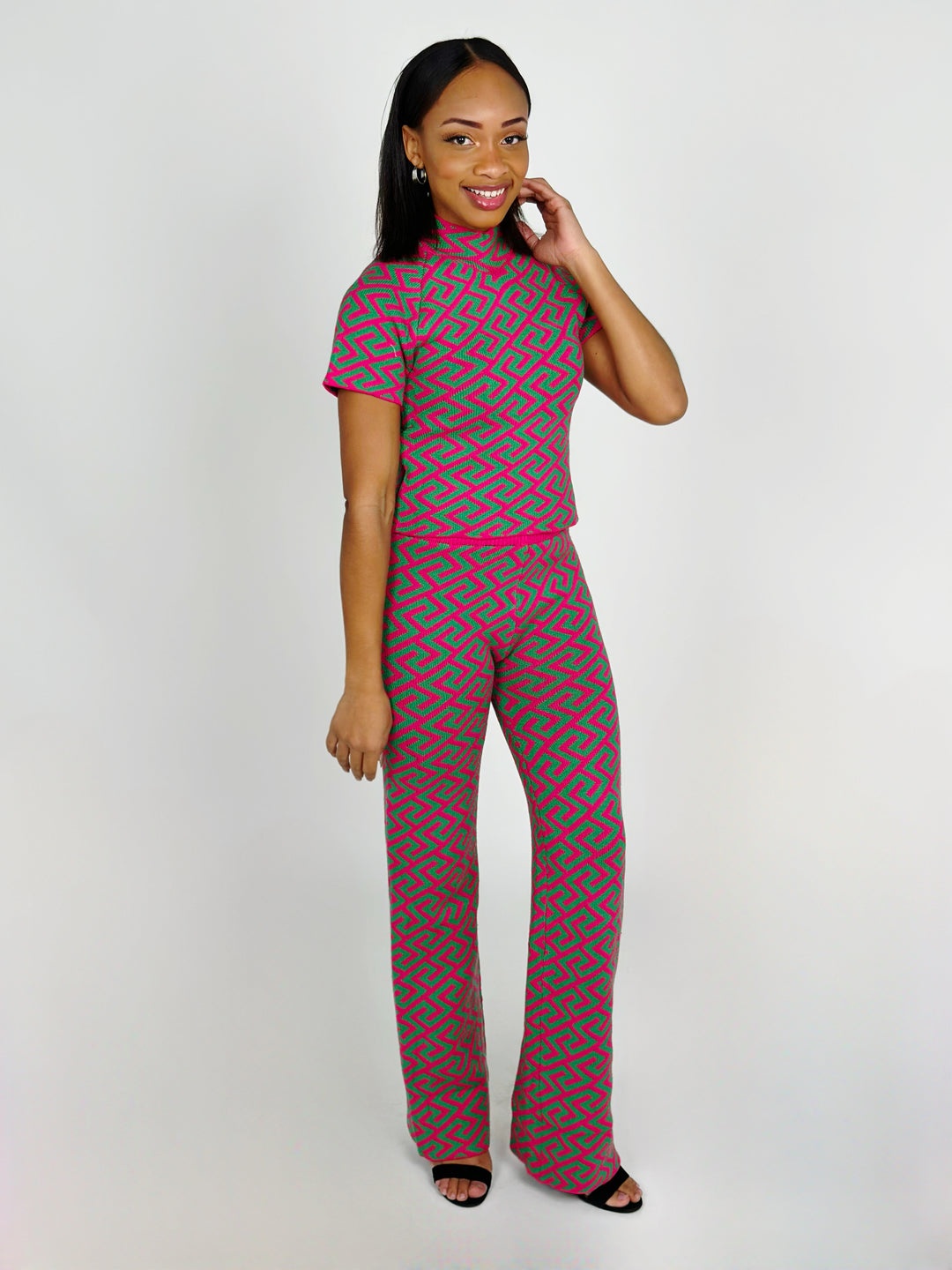 Green/Pink Sweater Set