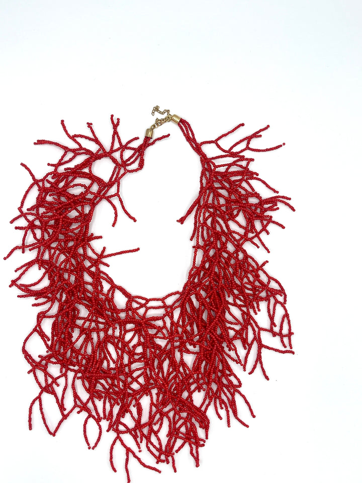 Red Faux Coral Necklace