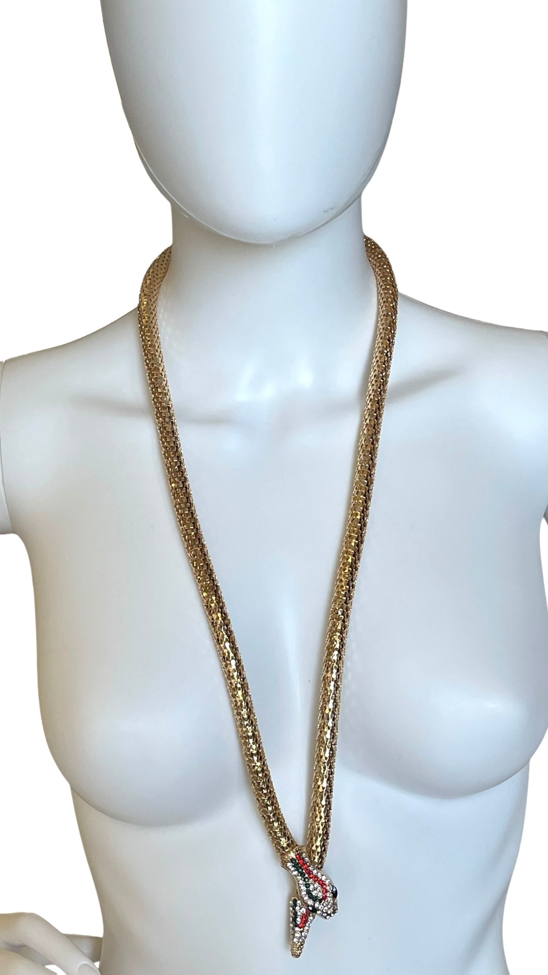 Snake Y Rope Chain Magnetic Necklace: Gold-Clear