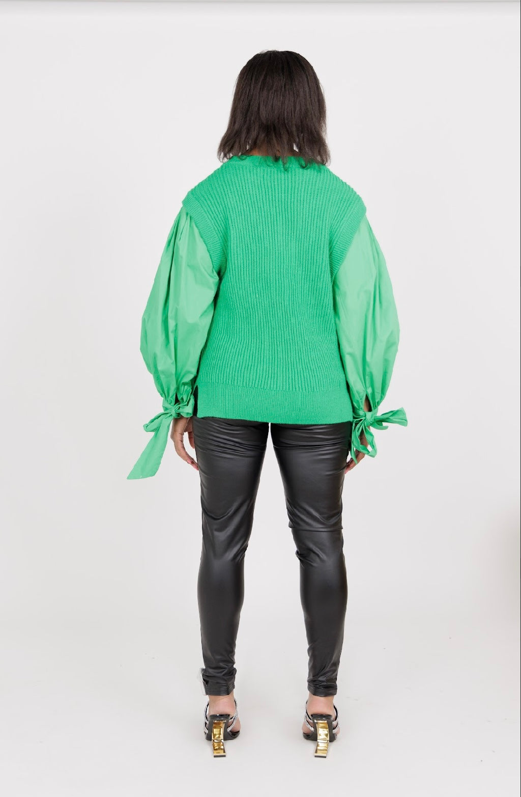 Emerald Ribbon Tie Top