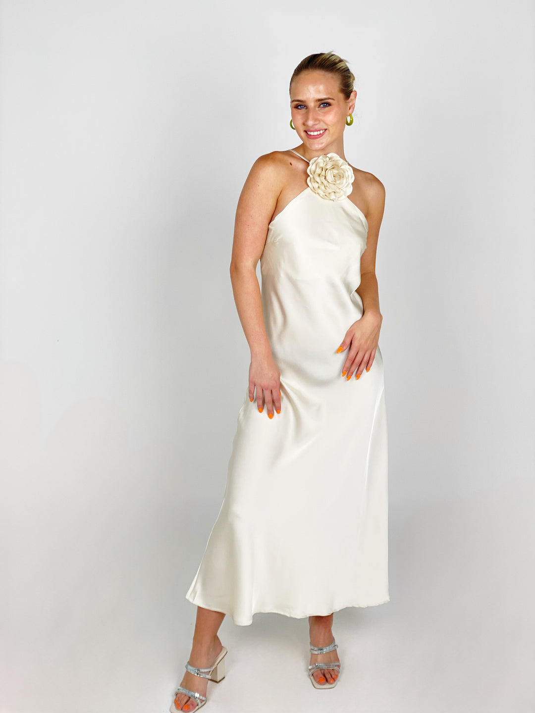 Cream Silk Flower Dress