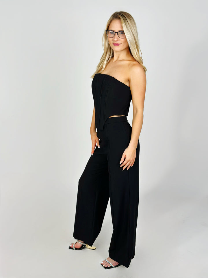 Black Strapless Jumpsuit