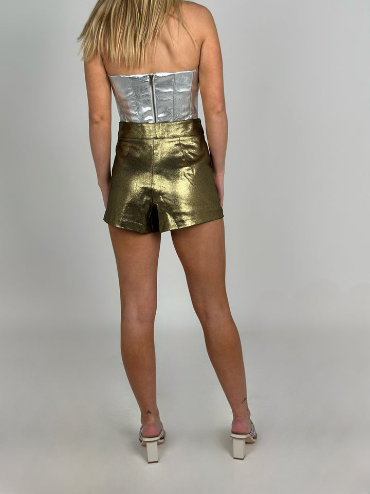 Gold High Waist Shorts