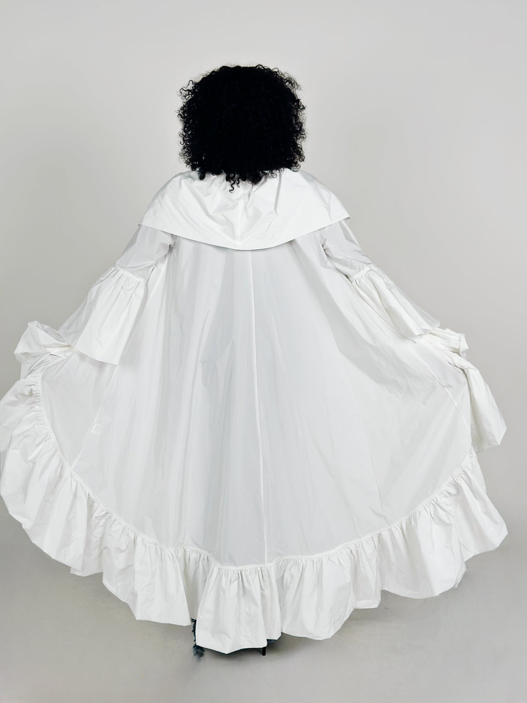 White Flutter Sleeve Coat