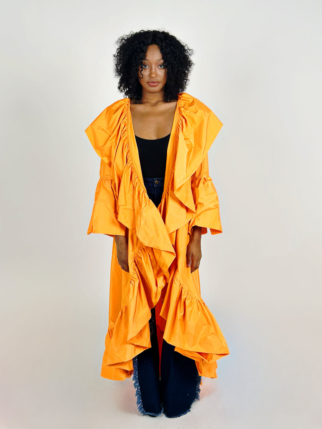 Orange Flutter Sleeve Coat
