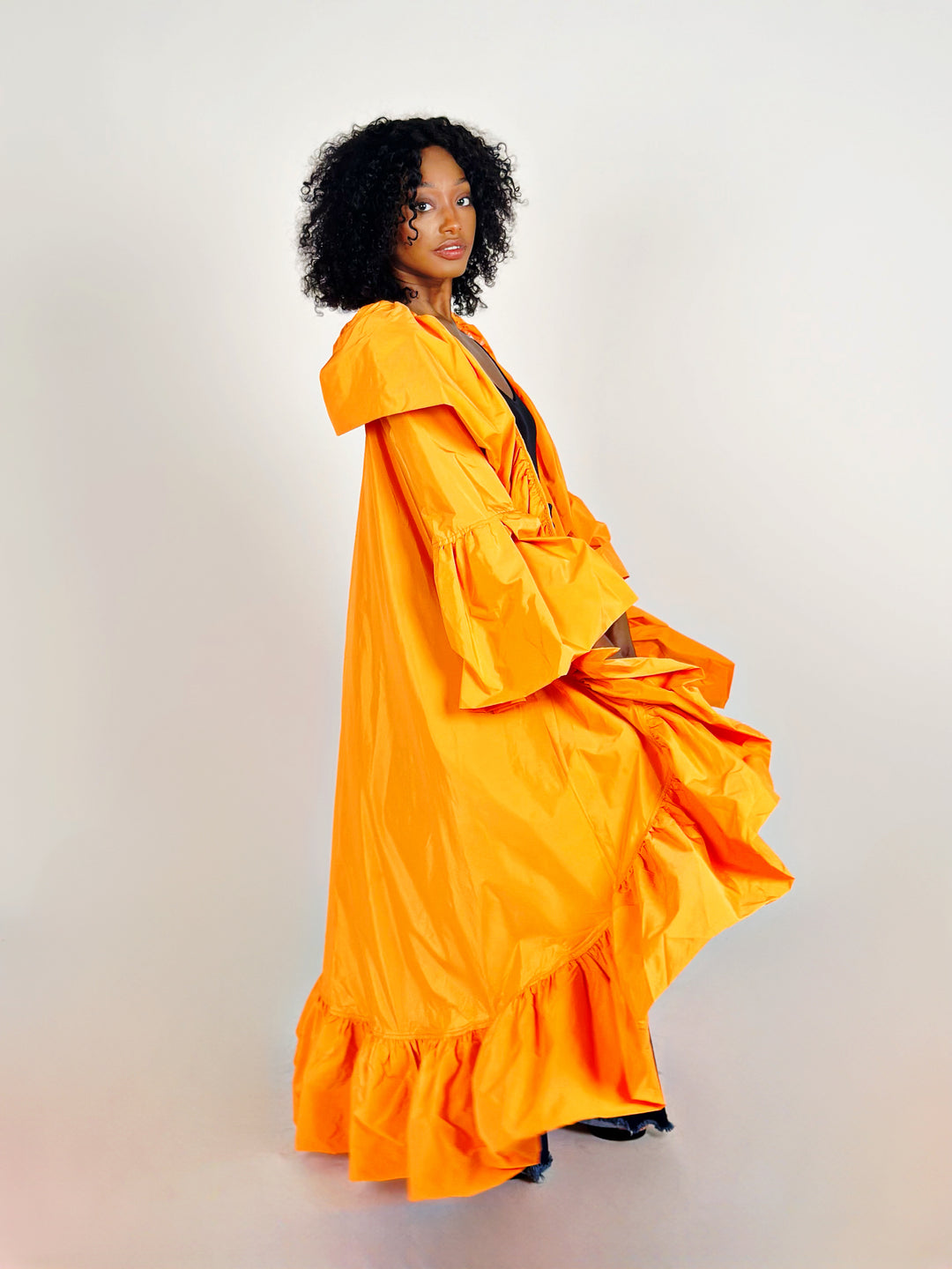 Orange Flutter Sleeve Coat