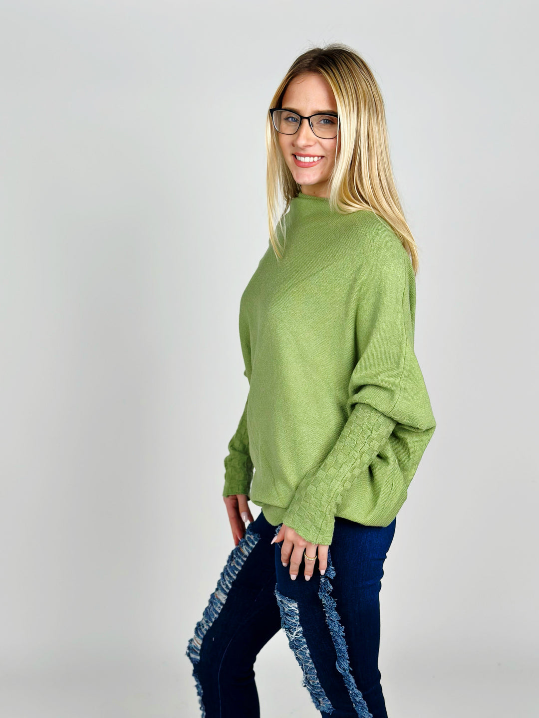 Green Asymmetrical Sweater