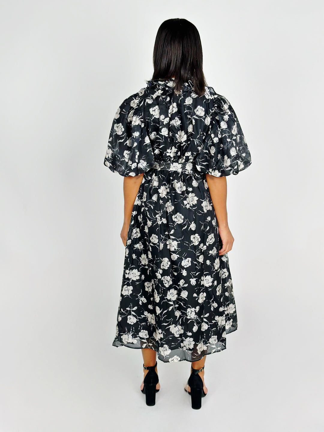 Black Wrap Midi Dress