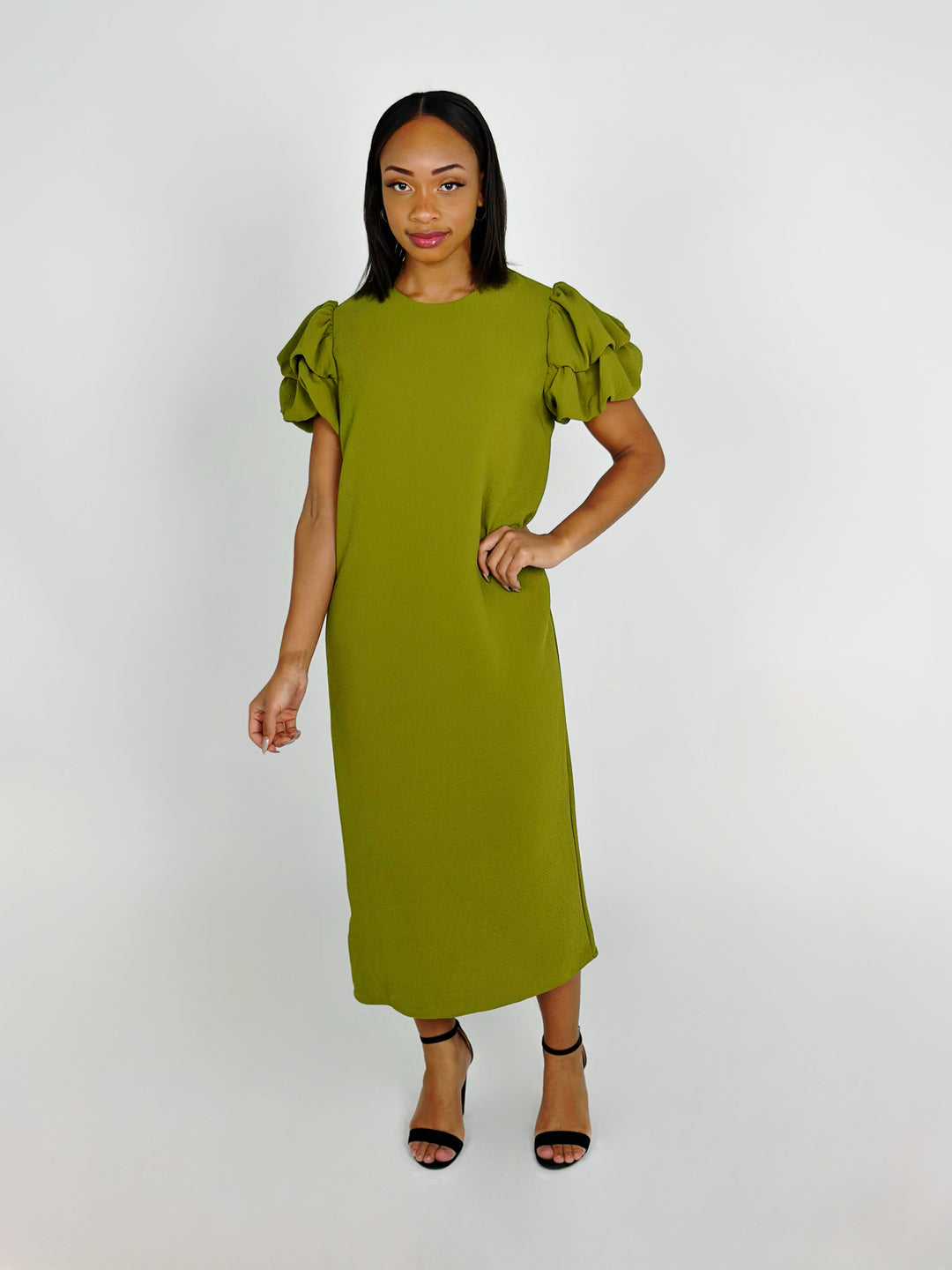 Green Round Neck Dress