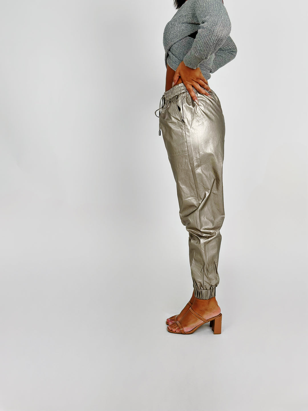 Silver Leather Pants