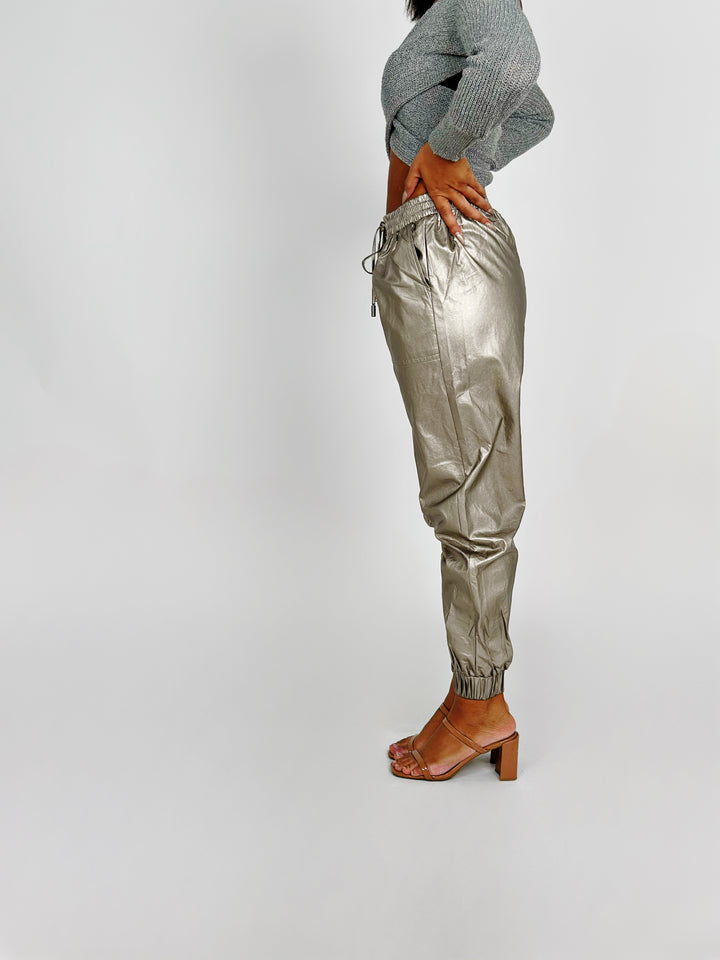 Silver Leather Pants