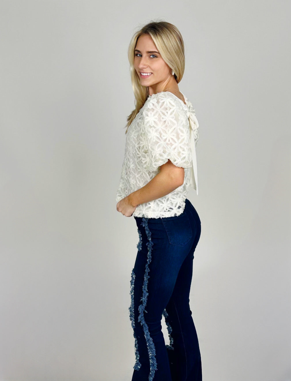 Ivory Puff Sleeve Top