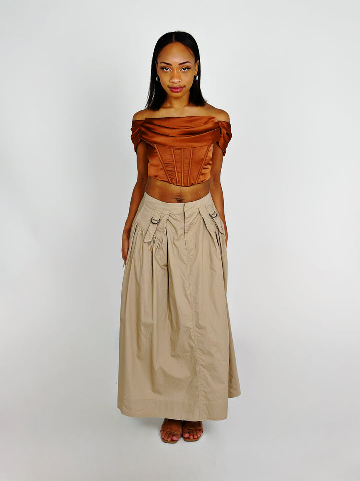 Taupe Maxi Skirt