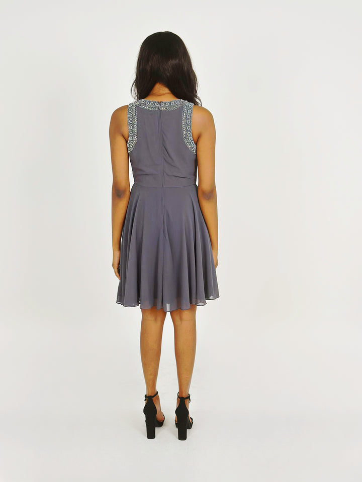 Grey skater Mini Dress