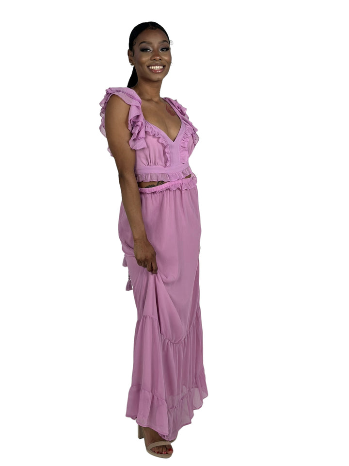 Lavender Cut Out Maxi Dress