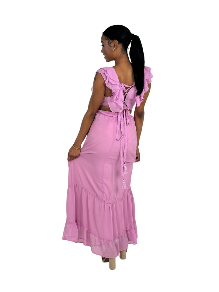 Lavender Cut Out Maxi Dress