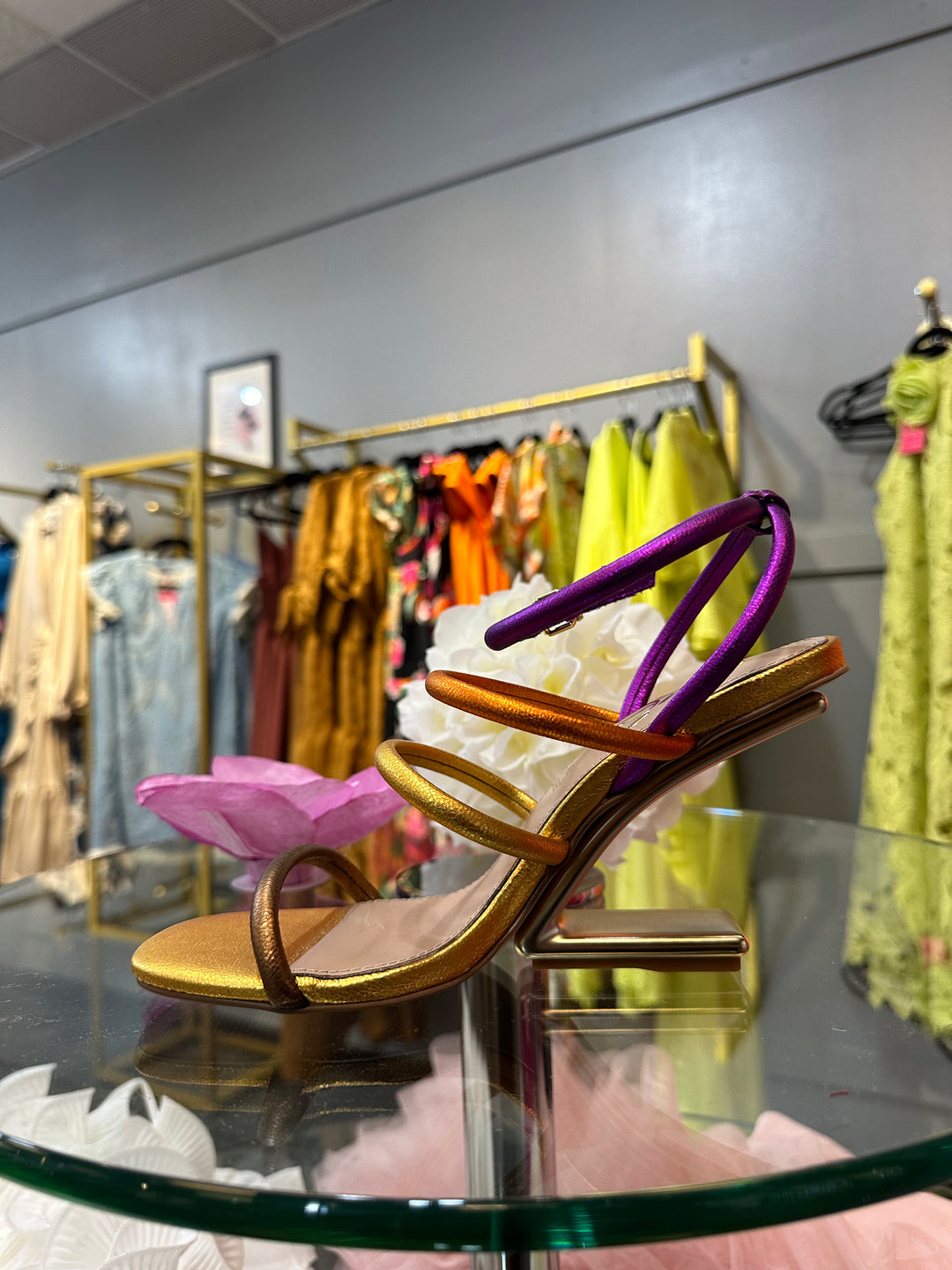 Gold Purple Sandals
