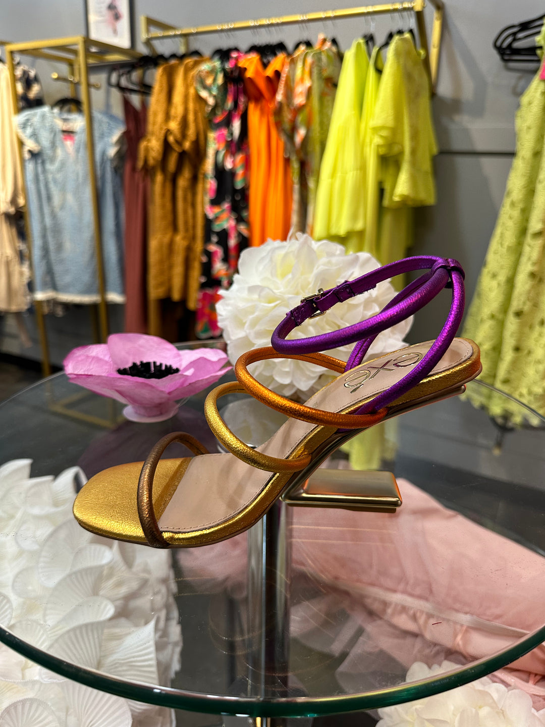 Gold Purple Sandals