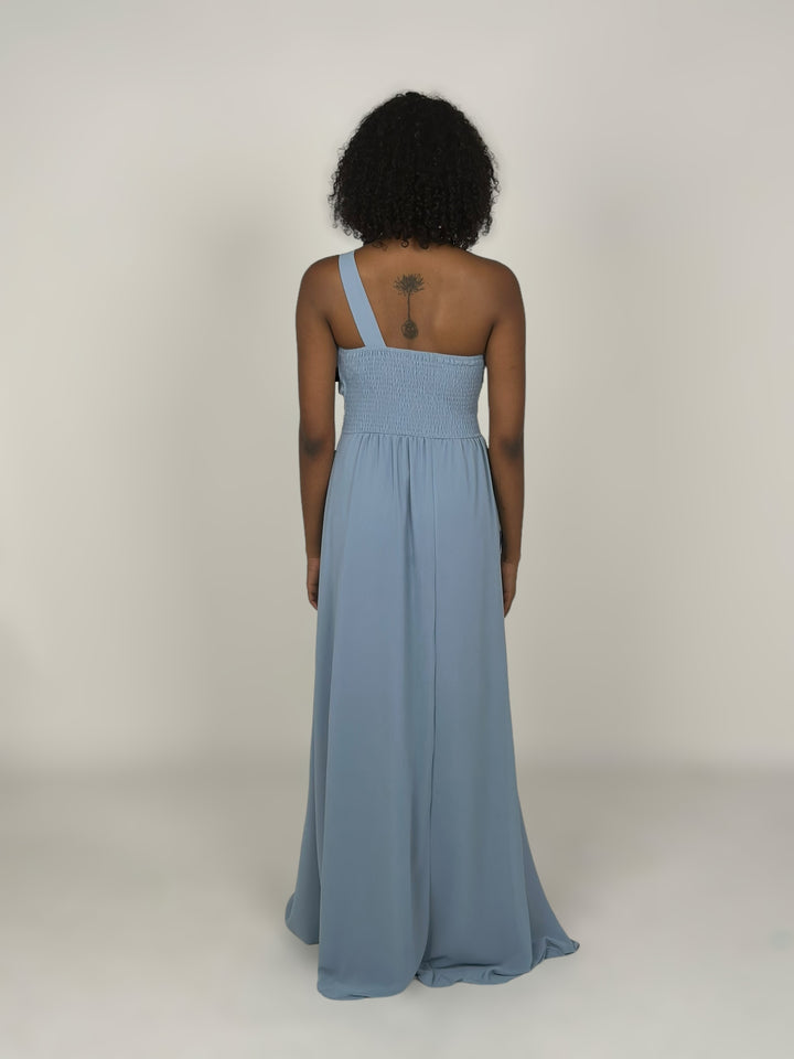 Frosty Blue One Shoulder Dress