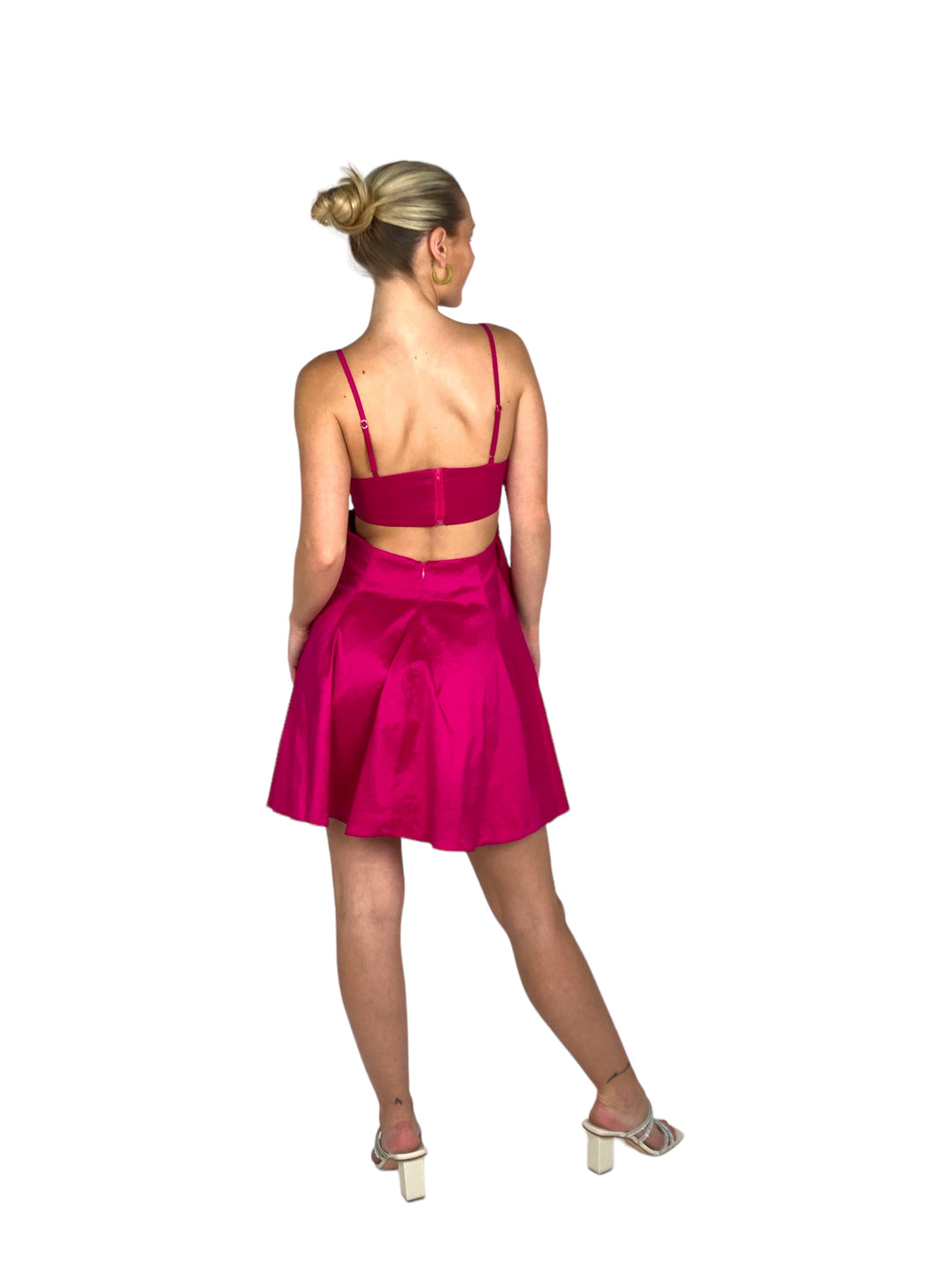 Fuchsia Off Shoulder Mini Dress