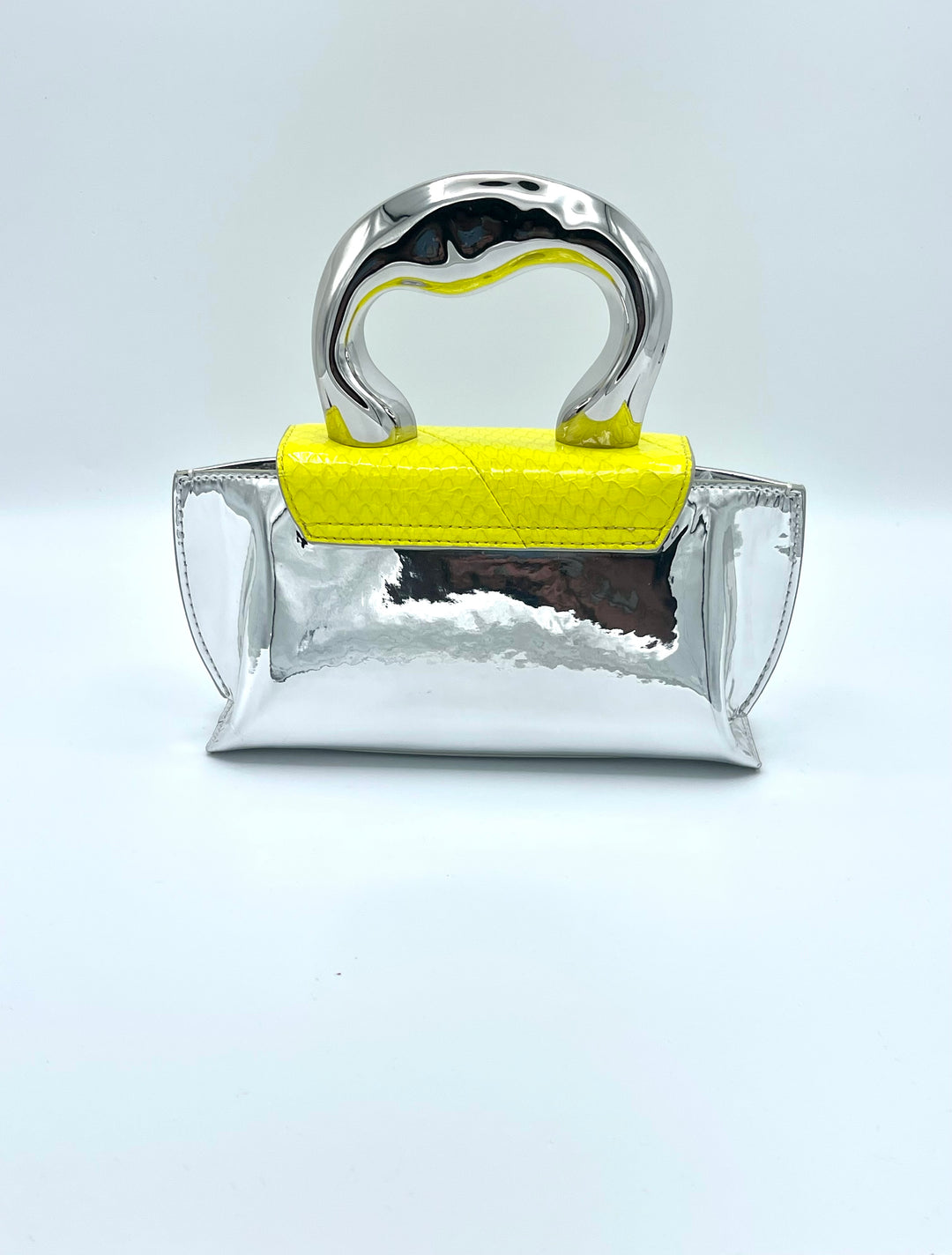 Yellow On Silver Purse