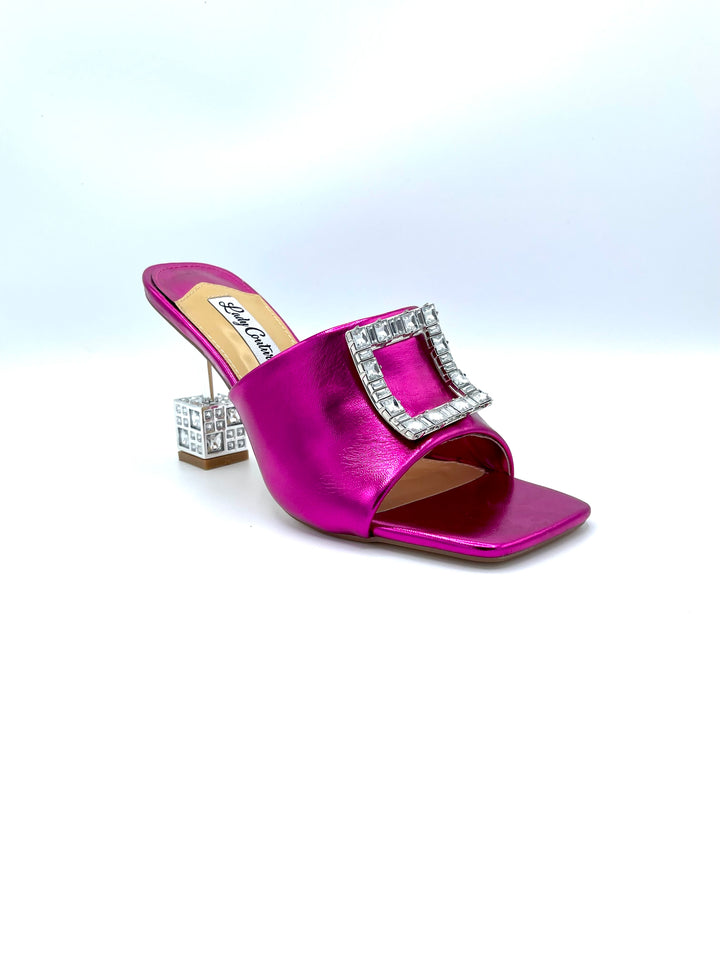 Fuchsia Metallic Square Heel
