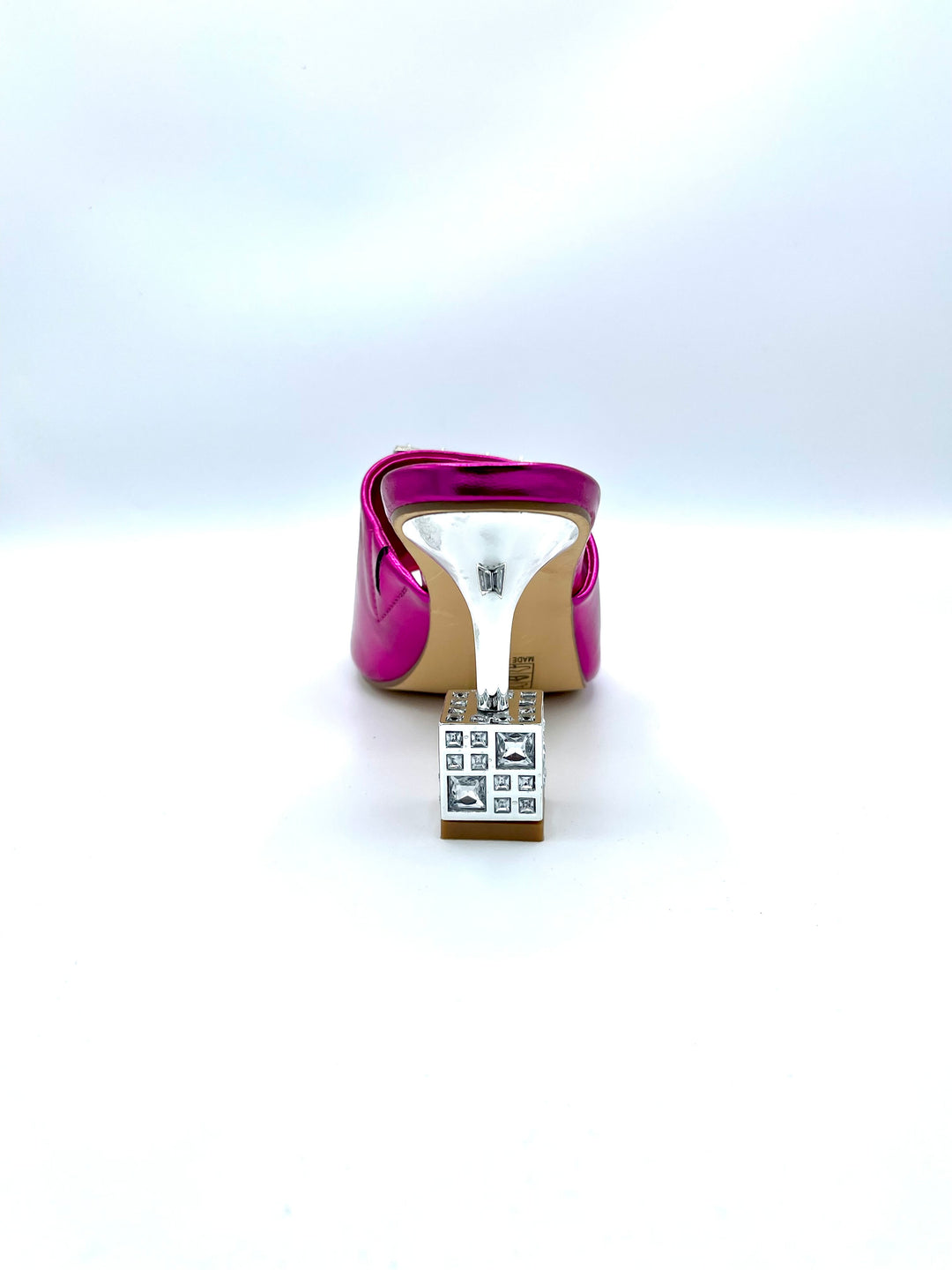 Fuchsia Metallic Square Heel