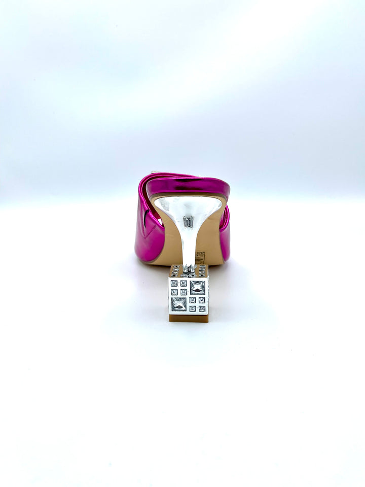 Fuchsia Metallic Square Heel