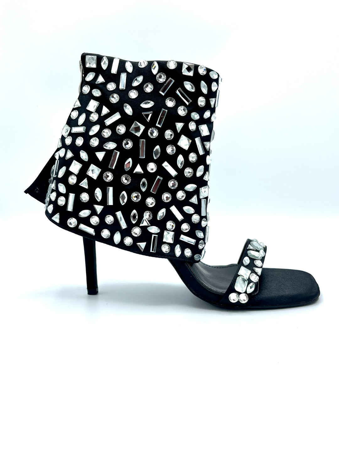 Black Bejeweled Heels