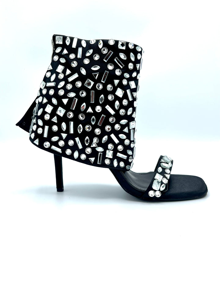 Black Bejeweled Heels