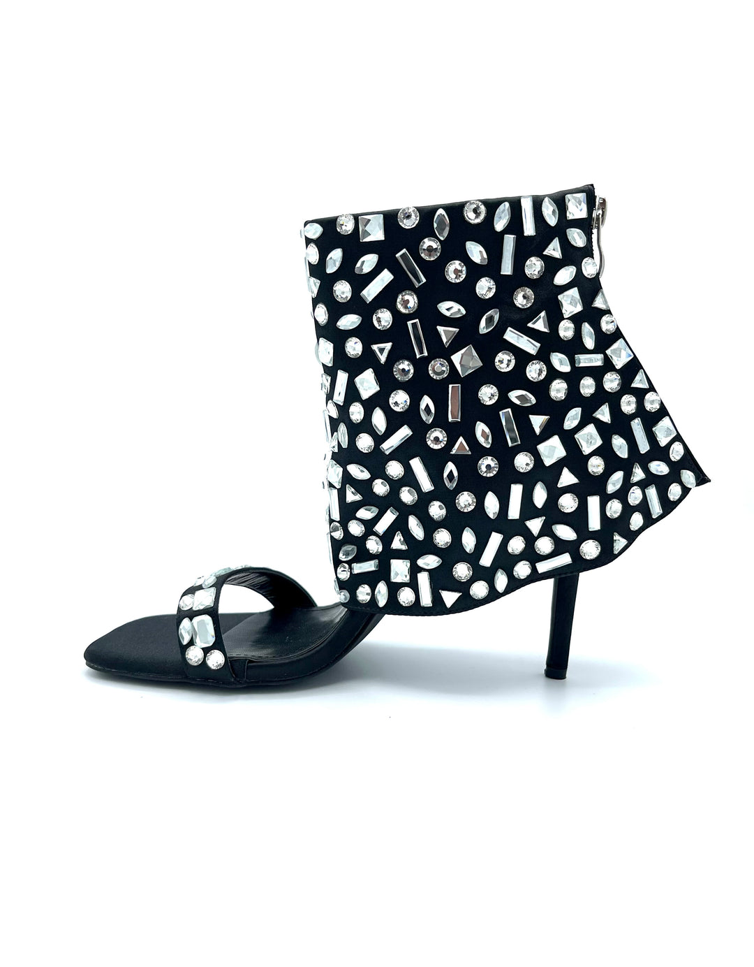 Black Bejeweled Heels
