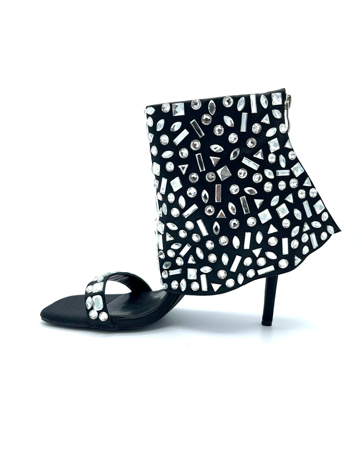 Black Bejeweled Heels