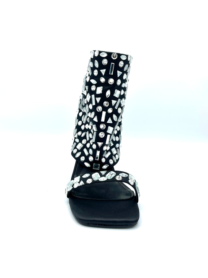 Black Bejeweled Heels