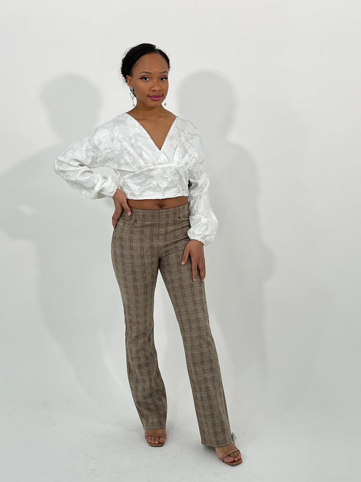 Brown Plaid Pants