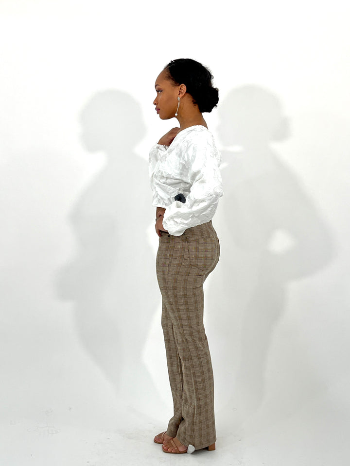 Brown Plaid Pants