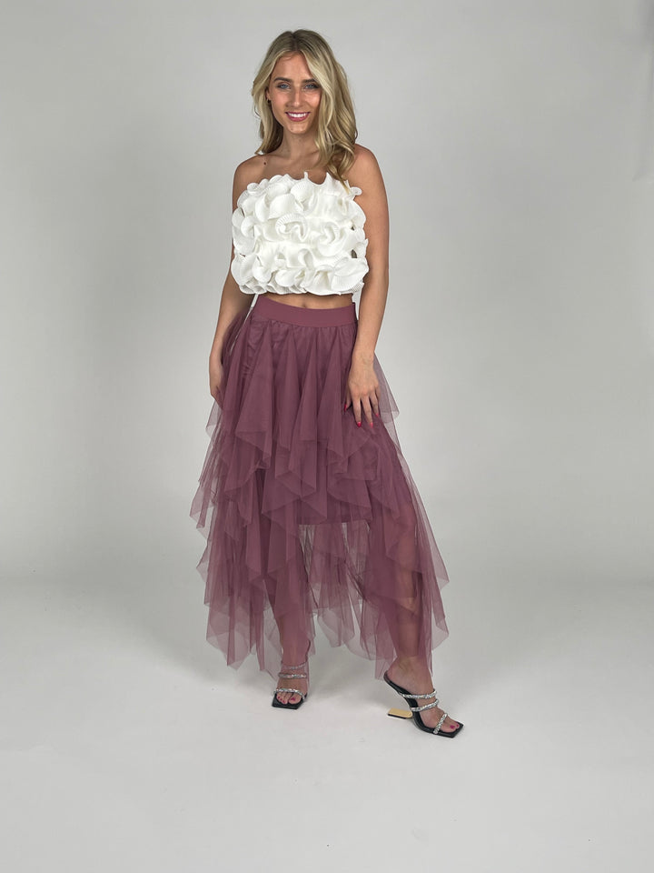Off White Petal Top