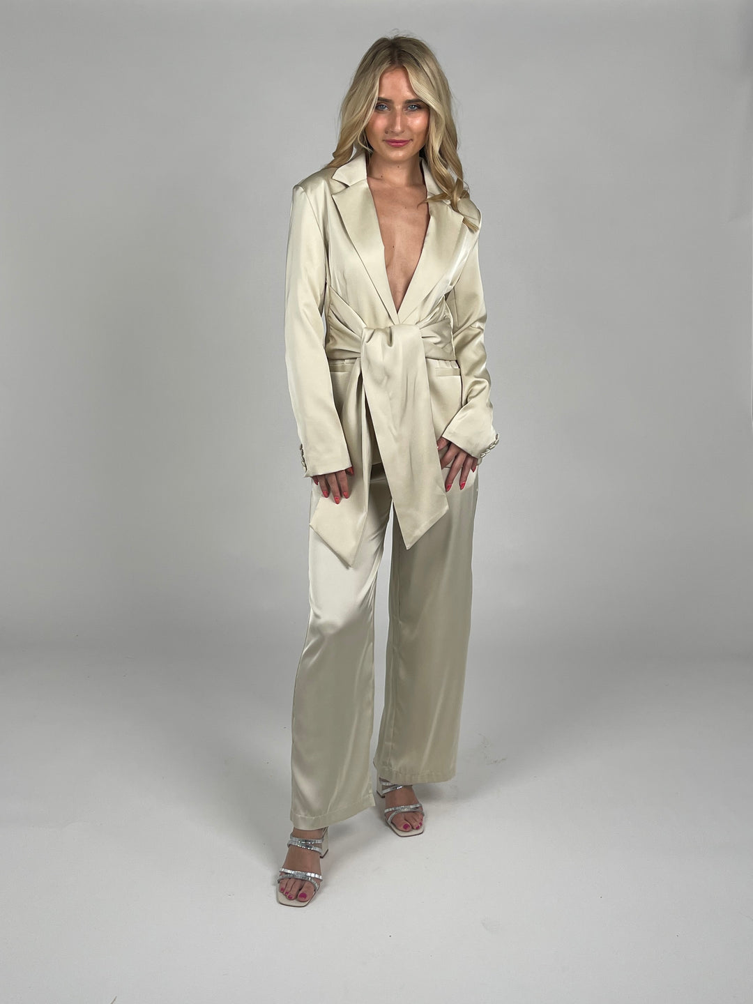 Cream Silk Pants