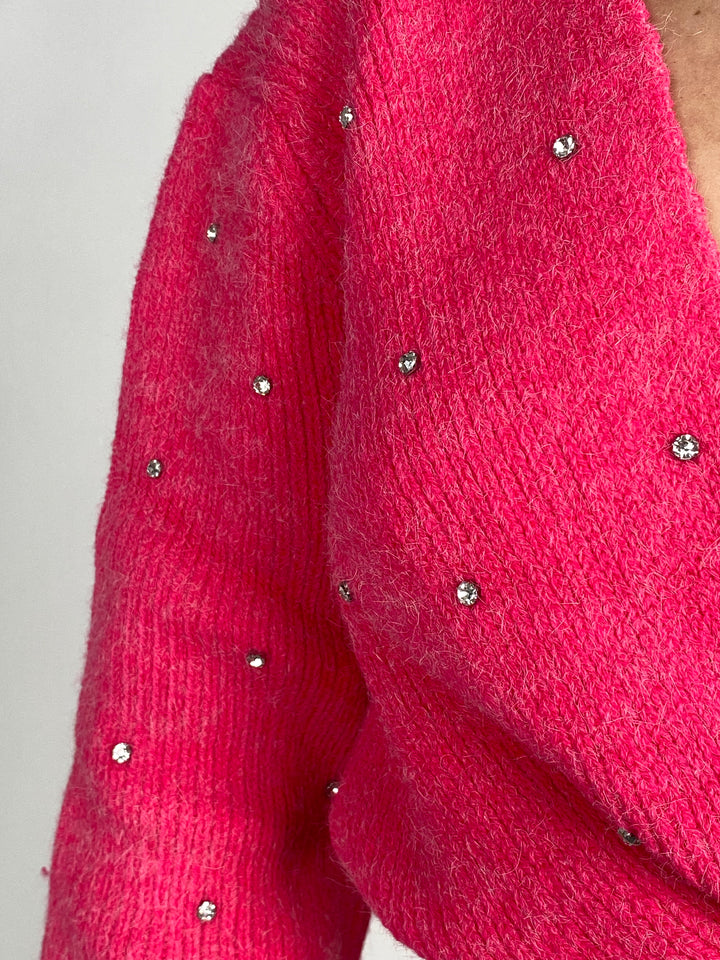Rose Pink V Neck Sweater