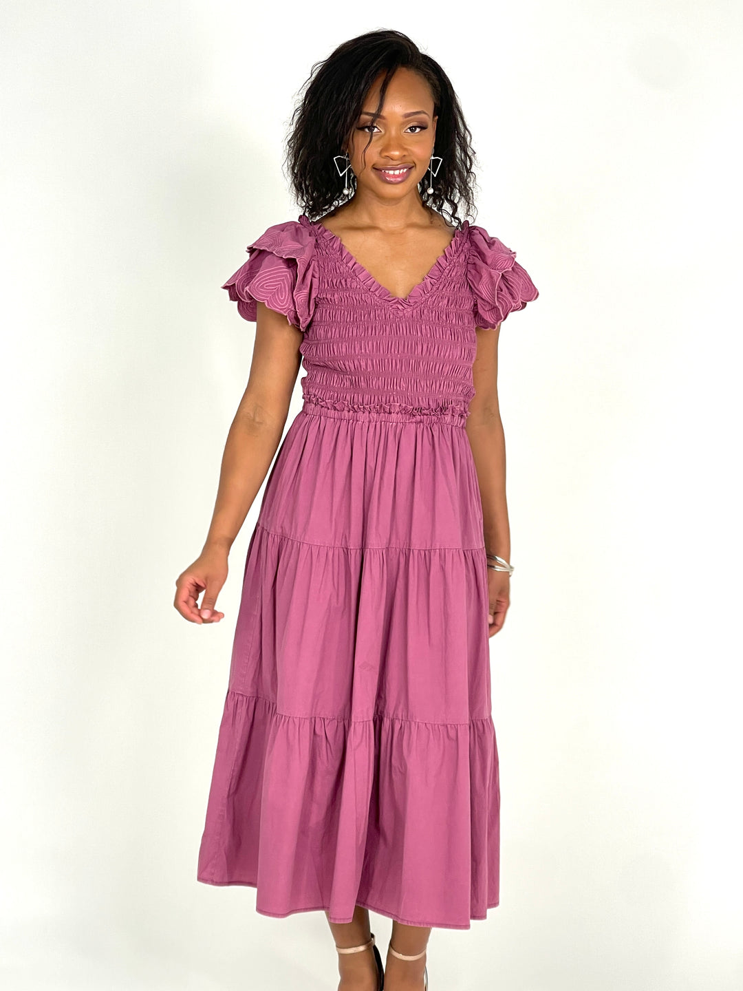 Grape Open Back Midi Dress