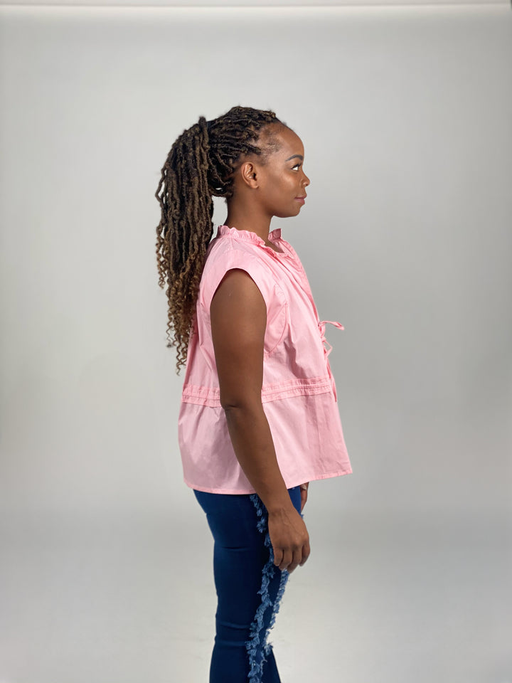 Pink Poplin Open Top