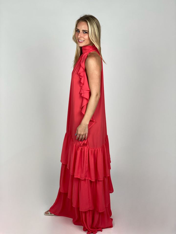 Pink Bow Ruffle Dress