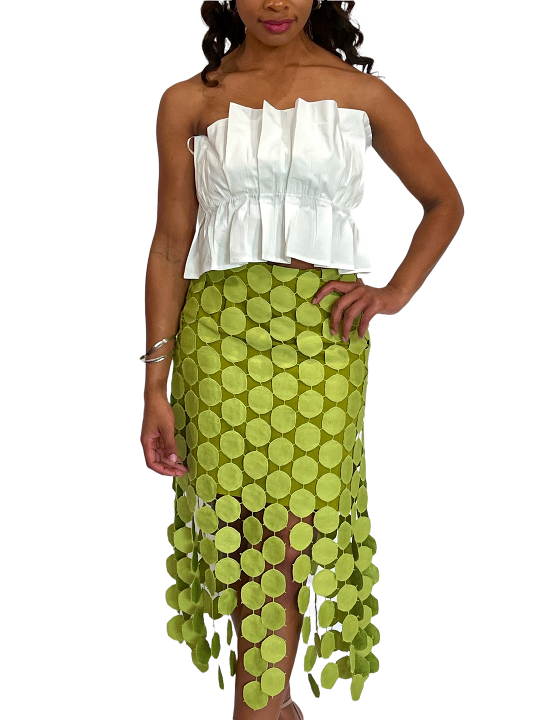 Green Sassyn Irregular Minimalist Skirt