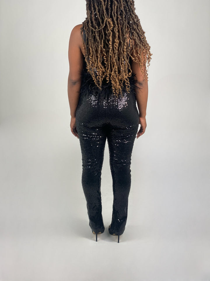 Black Sequined Pants