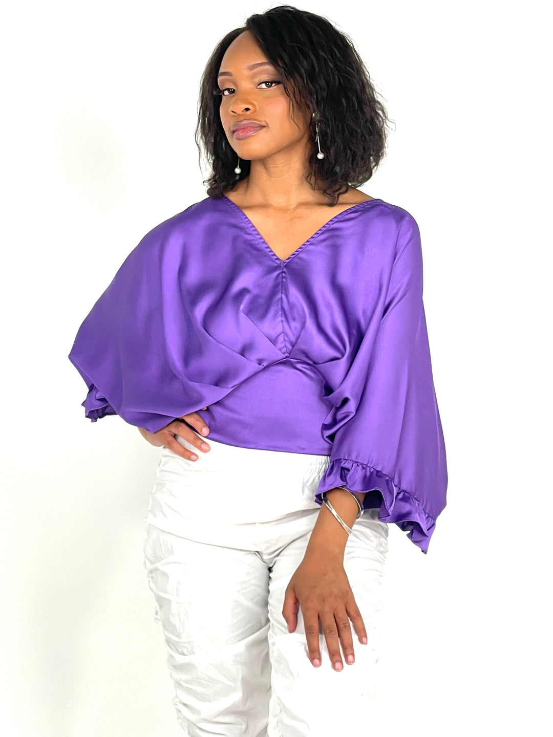 Purple Flowy Blouse