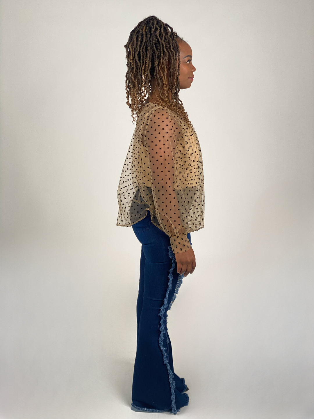 Polka Dot Crew Neck Top