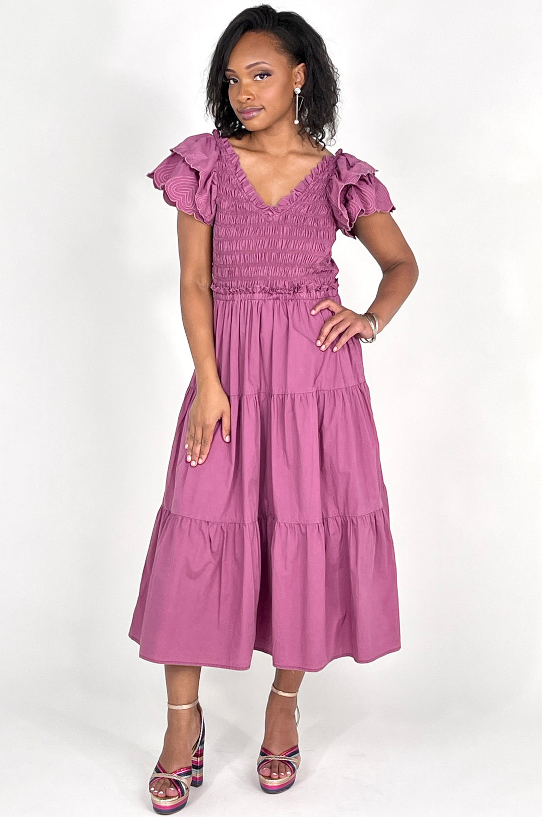 Grape Open Back Midi Dress