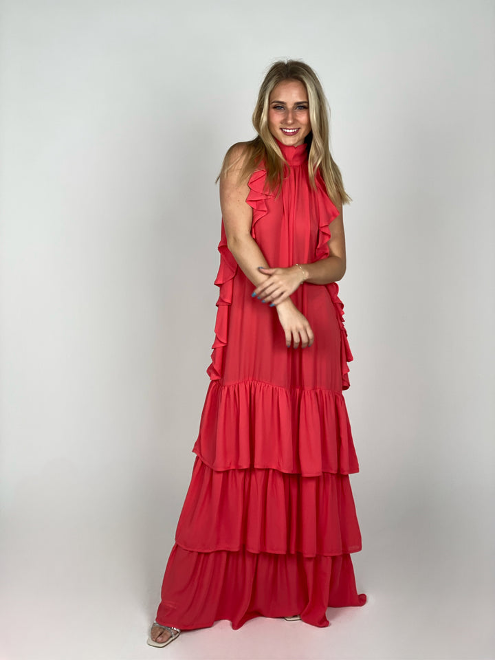 Pink Bow Ruffle Dress